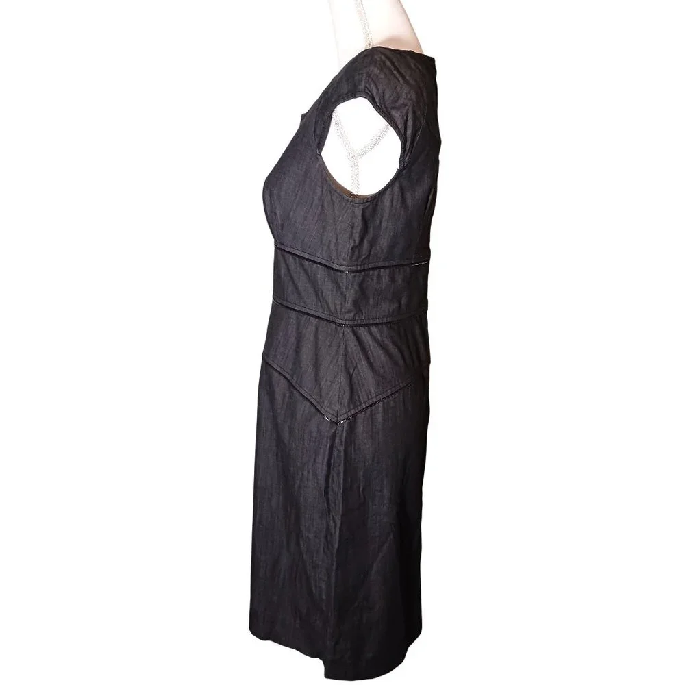 Calvin Klein Charcoal Grey Cotton Sheath Dress in Charcoal Grey Size‎ 6